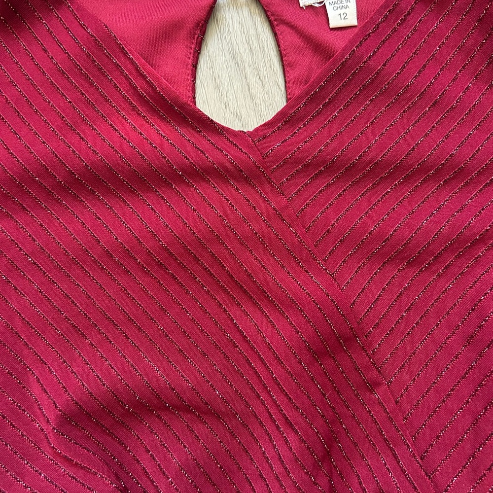 Charming Wine Red Kids holiday Dress - Picture 4 of 4